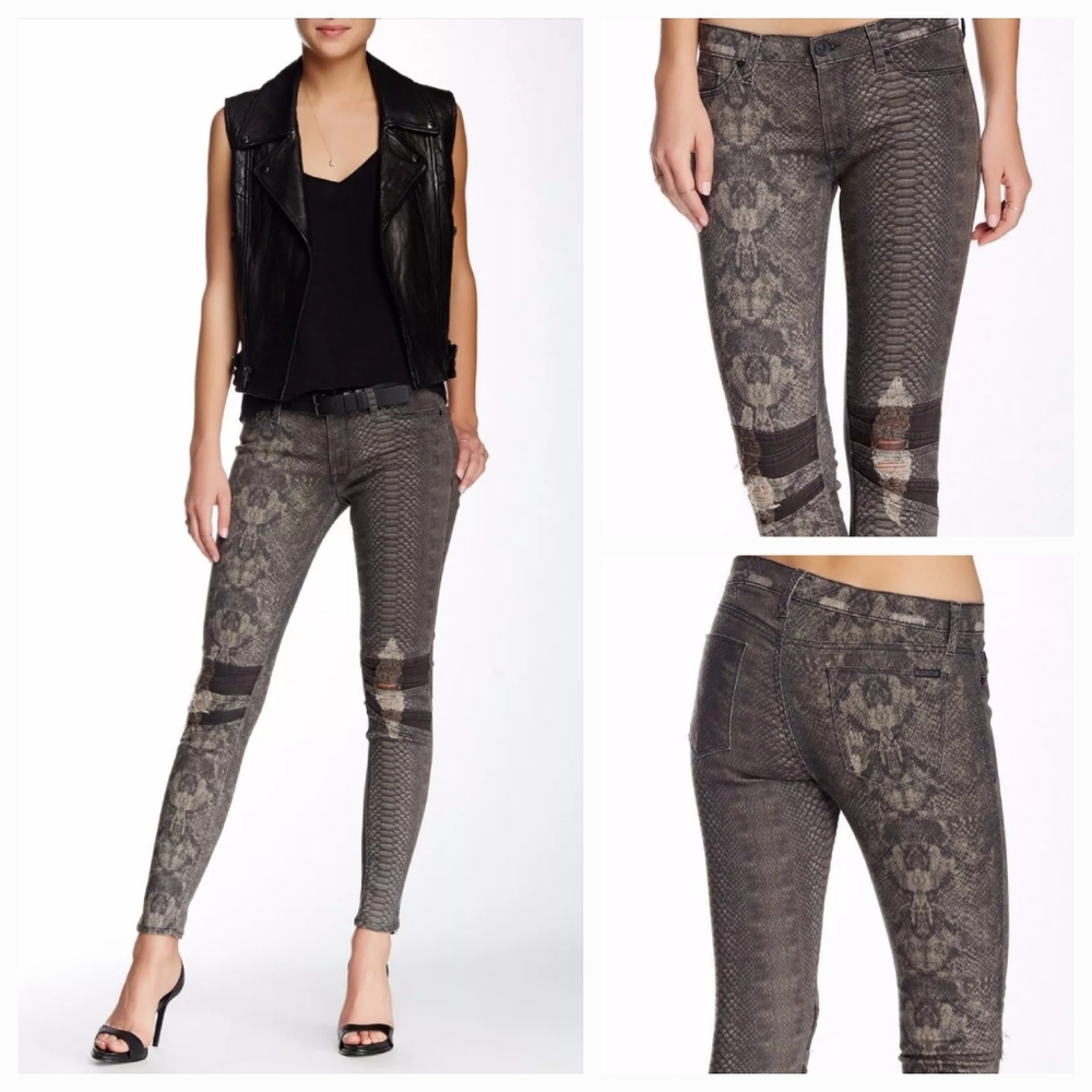 Hudson moto distressed Skinny jeans